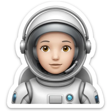 robotic Astronaut in white EVA suit with clear dome helmet sticker