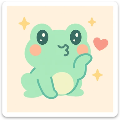 frog blowing a kiss sticker