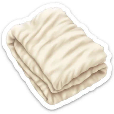 Cream fluffy folded blanket sticker
