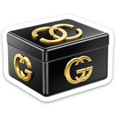 black box with the words “GUCCI” inside  sticker