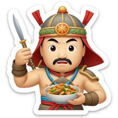 mongol warrior food sticker