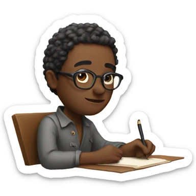 Poet writing a poem  sticker