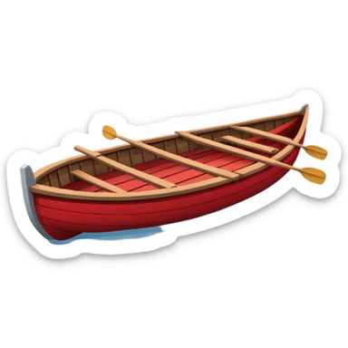 Rowing boat on sunset with pontoon in the background sticker