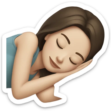 Brunette with pale skin girl sleeping sticker