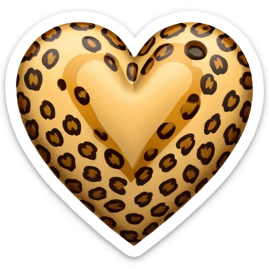 realistic leopard print heart sticker