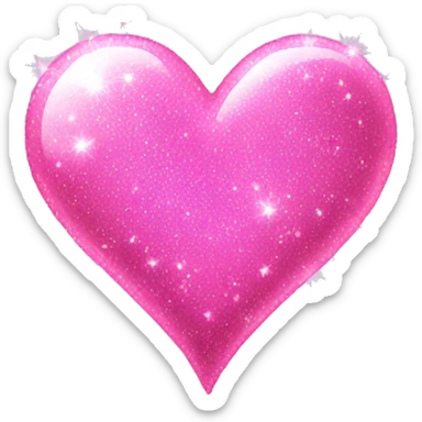 Pink sparkle heart sticker