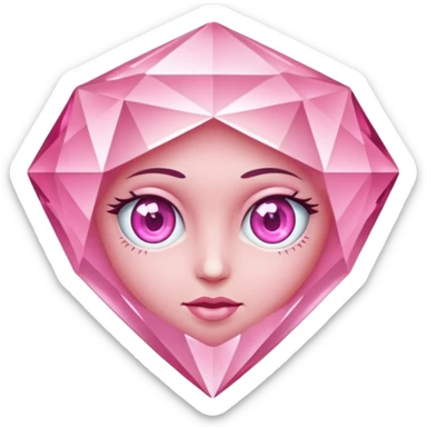 pink diamond with eyes but no face and beautiful sticker