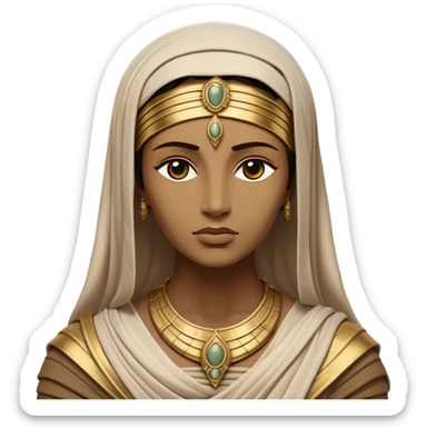 Cinematic Noble Mummy Portrait Emoji, Regal and timeless, with a meticulously wrapped, ancient form in muted earth tones accented by faded gold, exuding an air of forgotten majesty and solemn duty, simplified yet elegant with intricate bandage details, highly detailed and softly glowing, evoking the dignified mystery of an eternal sentinel guarding long-lost secrets! sticker