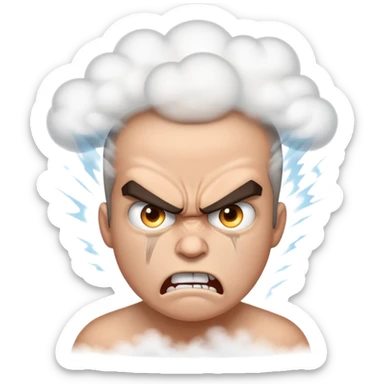 angry mood face with steam coming out sticker