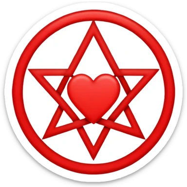 Make an emoji of a heartagram it should be a pentagram but instead of two traingles it should be a heart and a triangle  sticker
