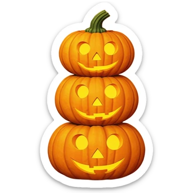 Pumpkin Stack – Three pumpkins stacked like a tower lantern sticker