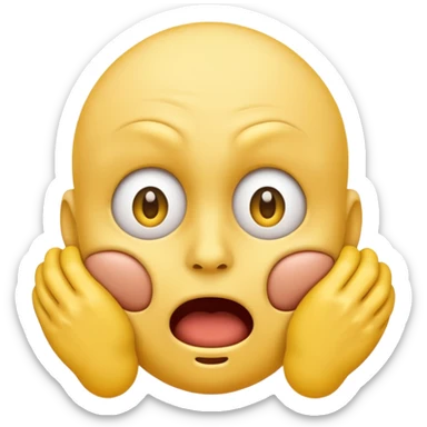 Yellow face emoji strangling itself sticker