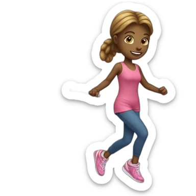 Girl jump rope sticker
