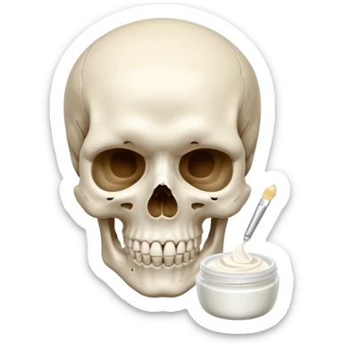 teschio che fa la skincare sticker