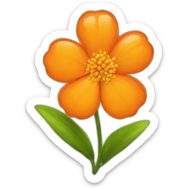 Orange flower sticker