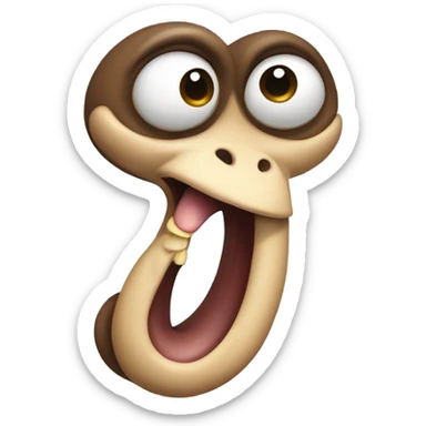 worm with the face of a monkey or an ape sticker