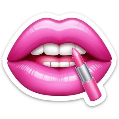 Pink lipgloss sticker