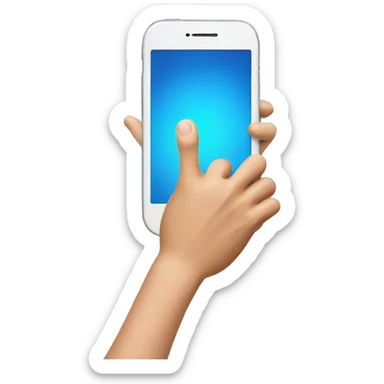 phone with a hand reaching through the screen sticker