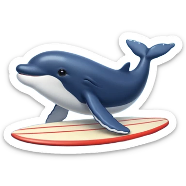surfing whale sticker