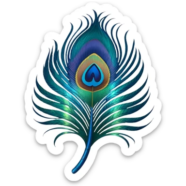 Beautiful peacock feather sticker