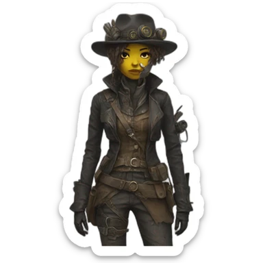 post apocalyptic victorian outfit sticker