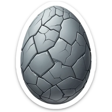 grey dragon egg with a visible crack sticker