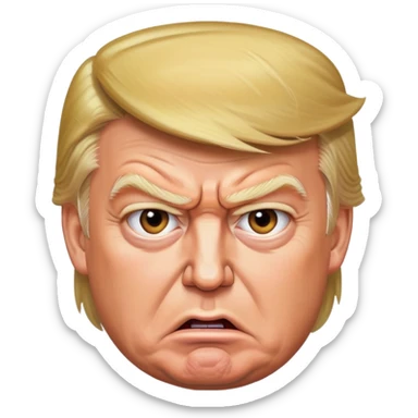 Donald Trump with an angry facial expression sticker