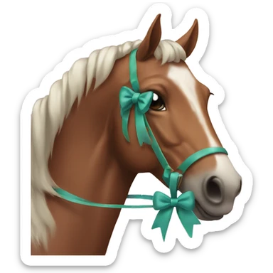 horse with bow sticker
