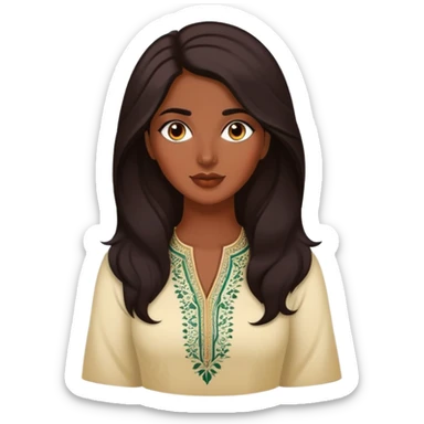 Gorgeous dark Pakistani lady lushes hair out  sticker