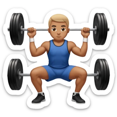 basketball player doing squat with a barbell with weight sticker