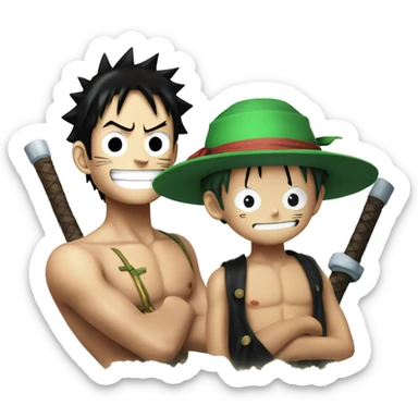 Luffy and zoro sticker