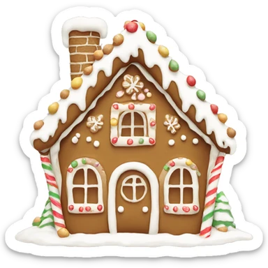Gingerbread house cute simple beige and white sticker