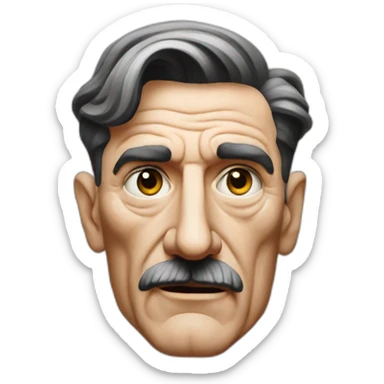 George Orwell tattooed face sticker
