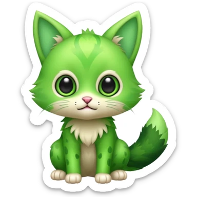 Kawaii cute cool feral Sprigatito (full body) sticker