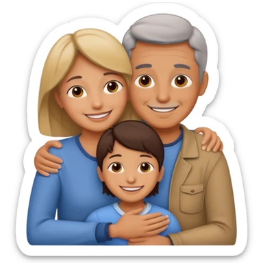 emoji de abrazar a papa y mama sticker