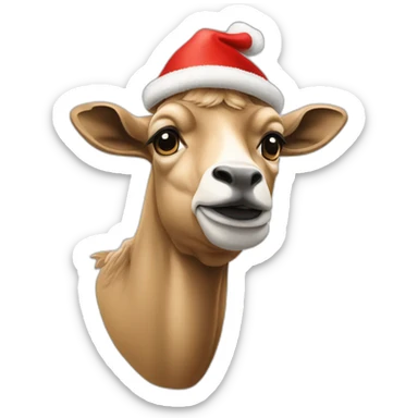 Chameau avec un bonnet de Noël  sticker