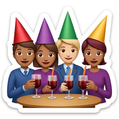 mulled wine party at work sticker