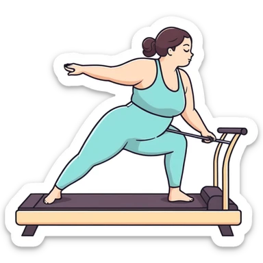 Curvy girl on a reformer Pilates sticker