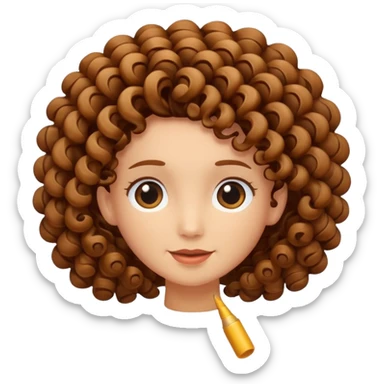 curly hair strand shaped like a spiral sticker