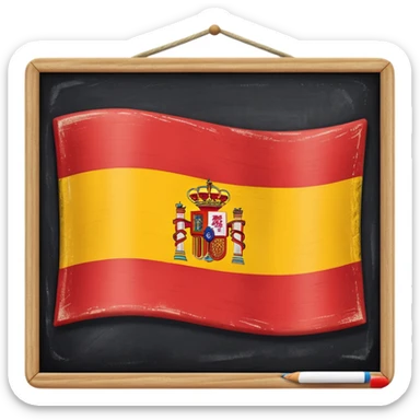 chalkboard with the flag of Spain sticker