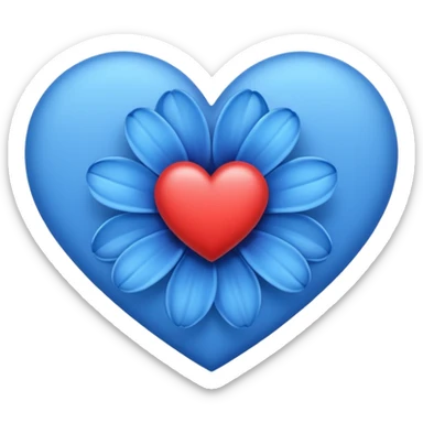a blue flower heart emoji sticker