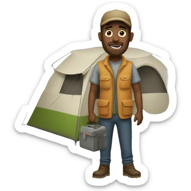 a car camping man sticker