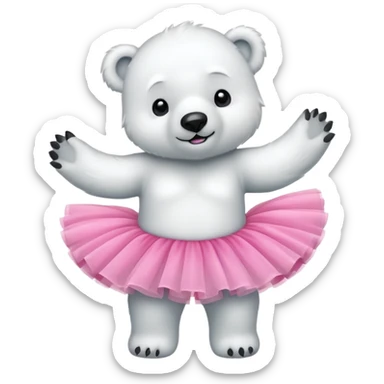 Polar bear with a  pink tutti  sticker