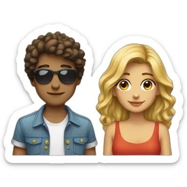 italian young cool couple sticker