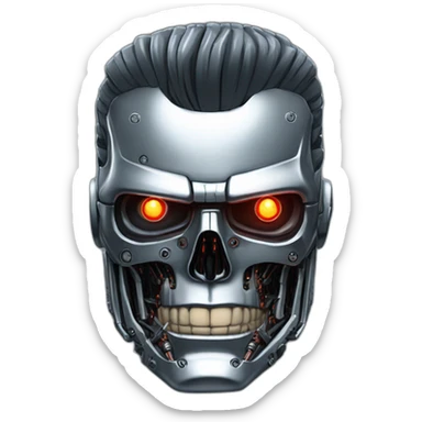 Terminator t-800 half human face sticker