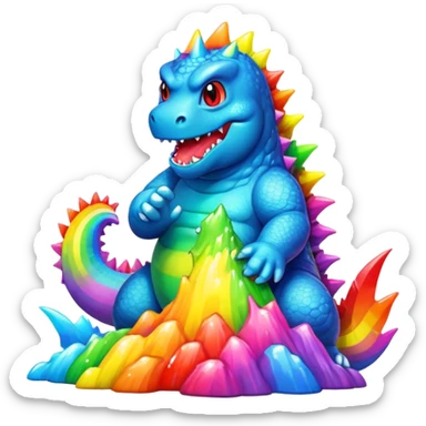 godzilla rainbow puke sticker