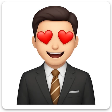 Change the facial expression to in love with heart eyes, keeping the same style as the reference image. sticker