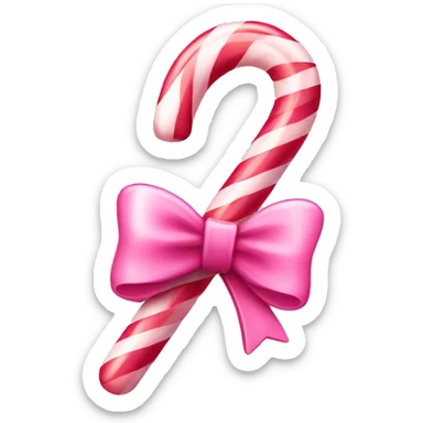 Pink candy cane with a bow  sticker
