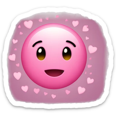 Blushing smiley face emoji with pink hearts  sticker