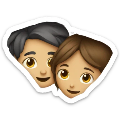 boy and girl hugging in blanket  sticker